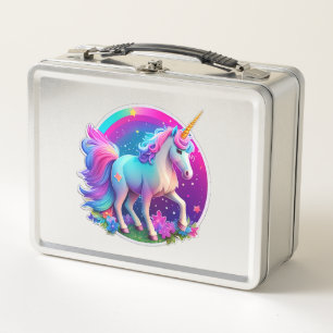 A Lovely Unicorn Metal Lunch Box