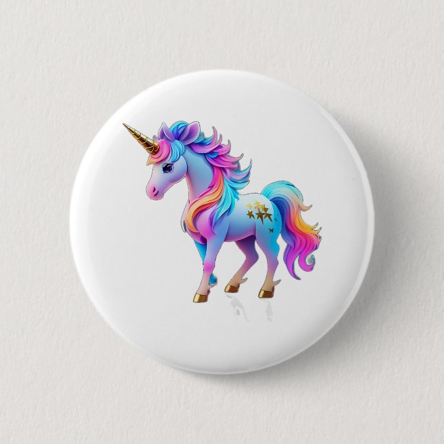 A Lovely Unicorn Sticker 1 2 Inch Round Button (Front)