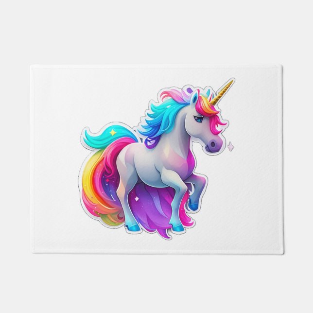 A Lovely Unicorn Sticker 2 Doormat (Front)