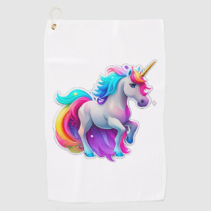 A Lovely Unicorn Sticker 2 Golf Towel
