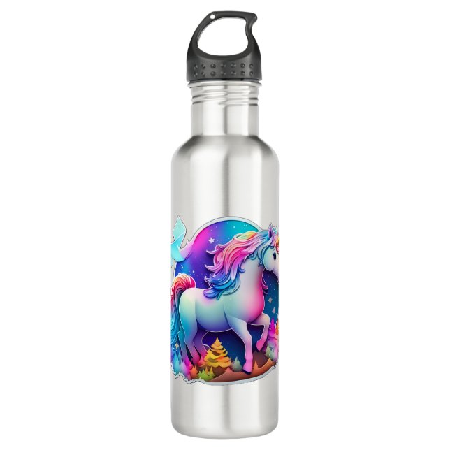 A Lovely Unicorn Sticker  710 Ml Water Bottle (Front)
