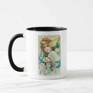 A Loving Thought Maiden with Bonnet Mug