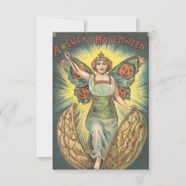 A Lucky Halloween Vintage Invite (Front)