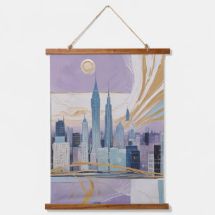 A Lunar Cityscape Hanging Tapestry