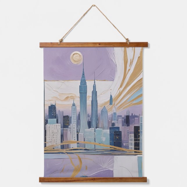 A Lunar Cityscape Hanging Tapestry (Front)