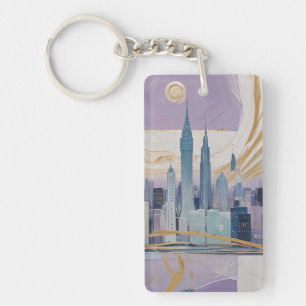 A Lunar Cityscape Keychain