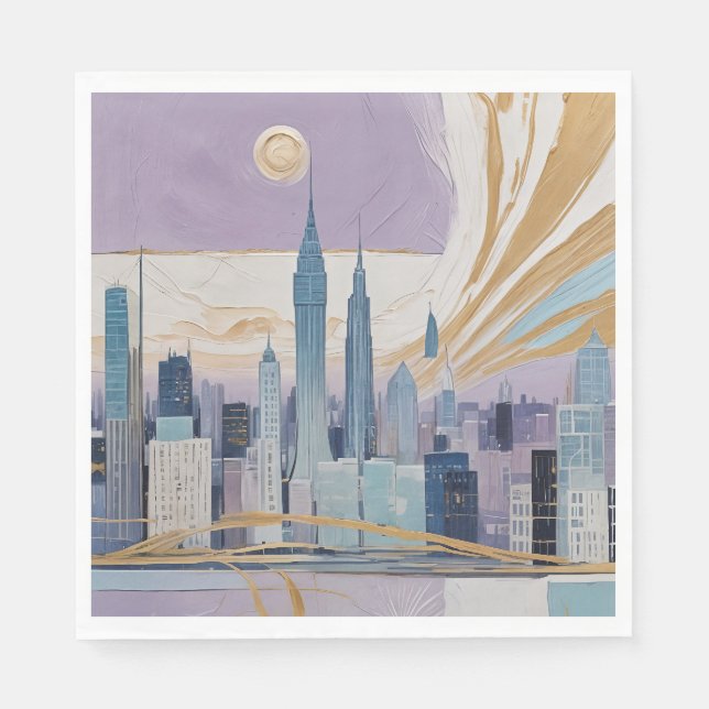 A Lunar Cityscape Napkin (Front)