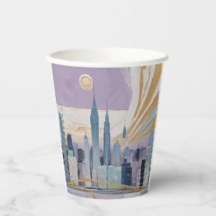 A Lunar Cityscape Paper Cups