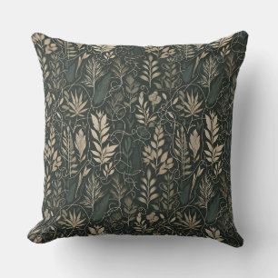 A lush forest at night throw pillow