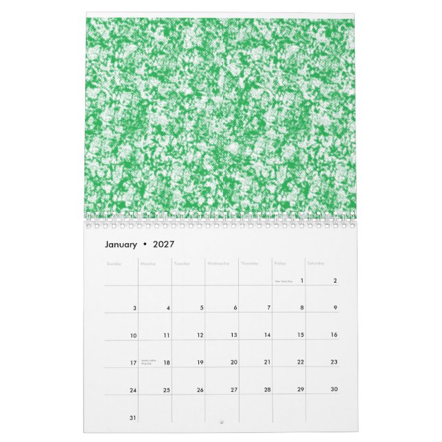 A lush, green fern with delicate, arching fronds f calendar (Jan 2027)