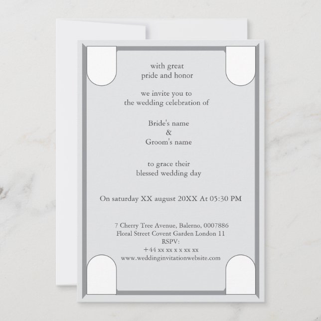 A luxurious and elegant wedding invitation  (Front)