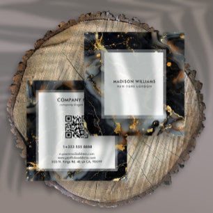A luxurious black marble background square business card