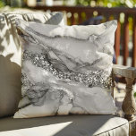 A luxurious silver and white marble background throw pillow<br><div class="desc">A luxurious silver and white marble background with metallic veins and soft flowing gradients. The elegant shimmer and fluid stone design make this texture perfect for modern home decor.</div>