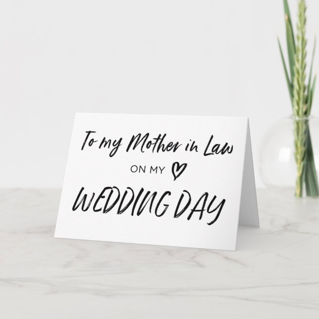 À ma belle-mère sur ma carte de mariage (Devant)