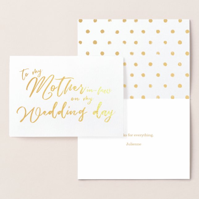 À ma belle-mère sur ma carte d'huile de mariage (Affichage)