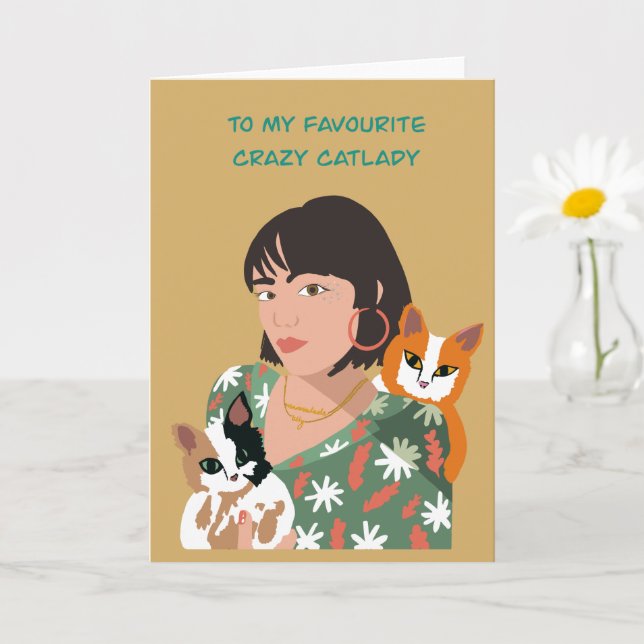 À ma carte de folle aux chats (Petite plante)