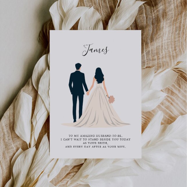 À ma chambre le jour de notre mariage, à ma carte  (To My Groom on Our Wedding Day, To My Husband Card)