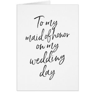 À ma domestique d'honneur mon jour du mariage