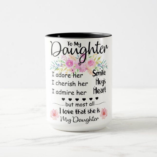 À Ma Fille, Fille Café Mug Meilleur Cadeau (Centre)