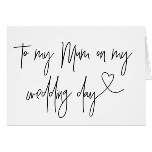 À ma maman sur ma carte de jour du mariage