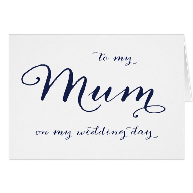 À ma maman sur ma carte de jour du mariage (Devant horizontal)