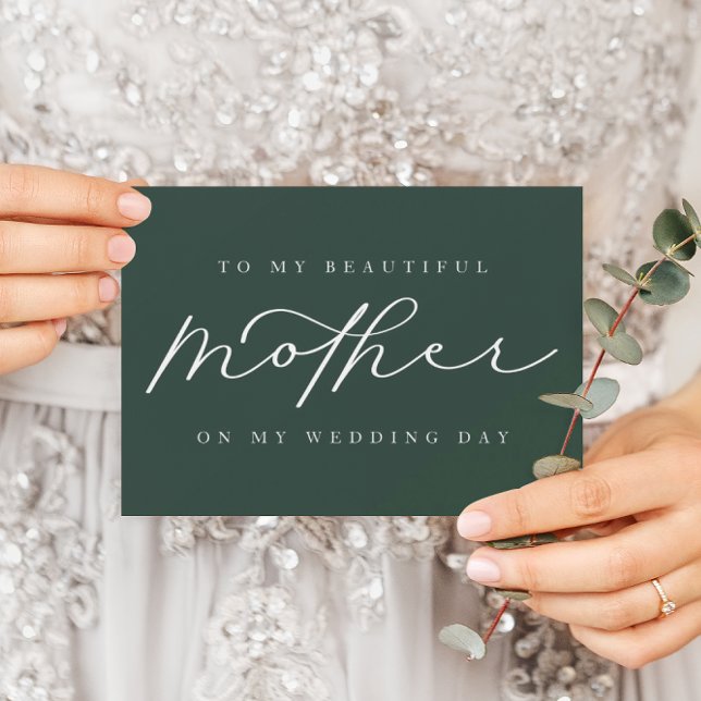 À Ma Mère Sur Ma Carte Mariage Emerald Blank (Créateur téléchargé)