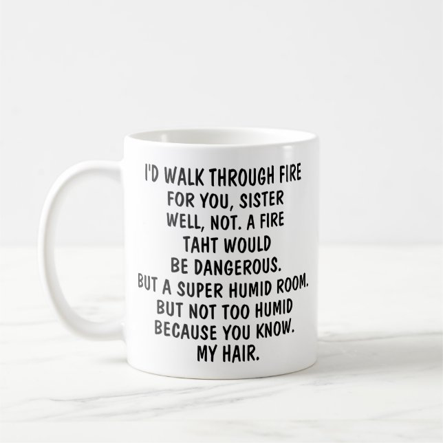 À Ma Soeur Mug Café, Drôle Cadeau Soeur, (Gauche)