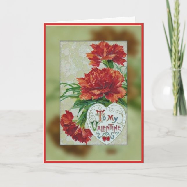 À ma Valentine - Carte Valentine Vintage (Devant)