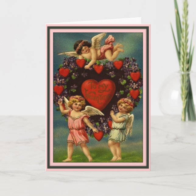 À ma Valentine - Carte Valentine Vintage (Devant)