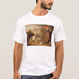 A Macaw, Ducks, Parrots and Other Birds in a Lands T-Shirt