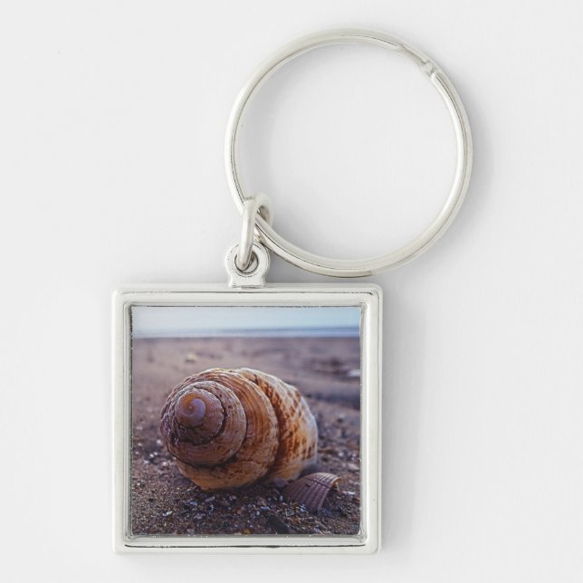 A Macro View Of A Spiral Shell Keychain (Front)