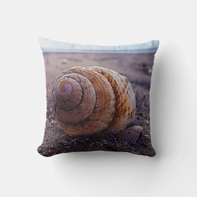 A Macro View Of A Spiral Shell Throw Pillow (Front)