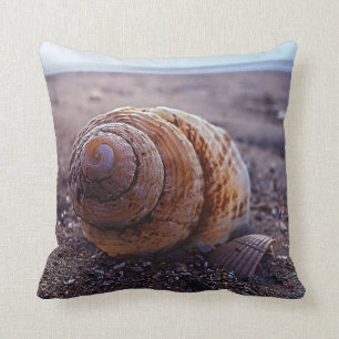 A Macro View Of A Spiral Shell Throw Pillow