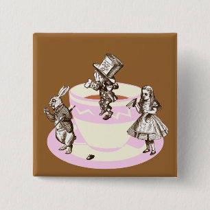 A Mad Tea Party 2 Inch Square Button
