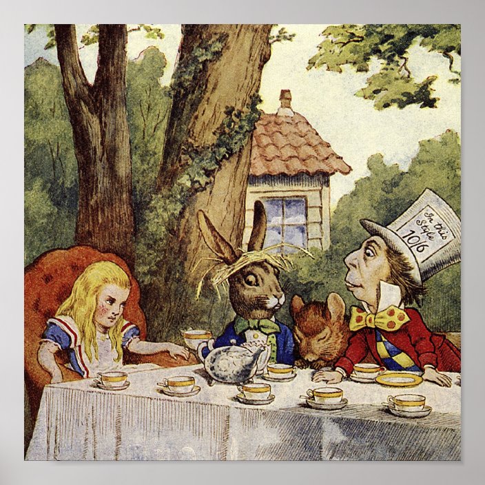 A Mad Tea-Party Canvas Art Poster | Zazzle.ca