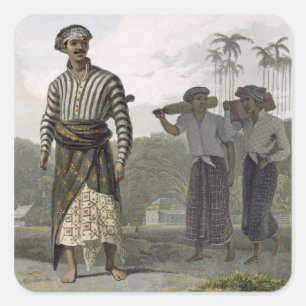 A Madurese of the Rank of Mantu, plate 7 from Vol Square Sticker