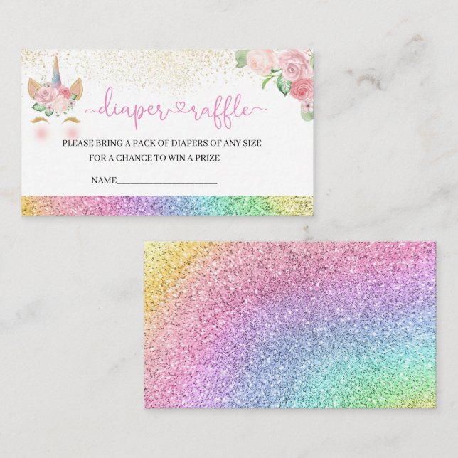 A magical day is on the way diaper raffle enclosure card (Front/Back)