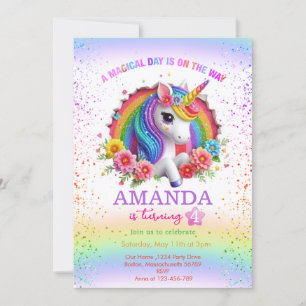 A magical day is on the way girl birthday invitation