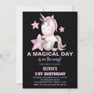 A Magical Day Unicorn Birthday Invitations