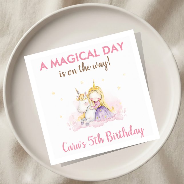 A Magical Day Unicorn Birthday Party  Napkin (Creator Uploaded)