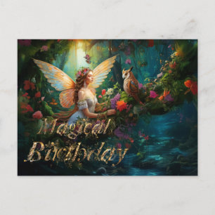 A magical fairy pond Magical Birthday Postcard