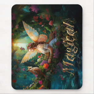 A magical fairy pond Magical Decorative Text Mouse Pad