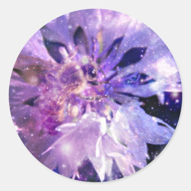A Magical Honey Bee Classic Round Sticker (Front)