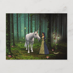 A Magical Meeting - Unicorn Fantasy Art Postcard