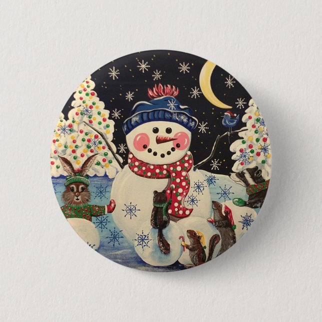 "A Magical Night in the Snow" 2 Inch Round Button (Front)