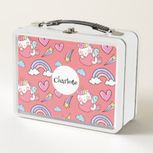 A Magical Rainbow Unicorn School Birthday Party Metal Lunch Box