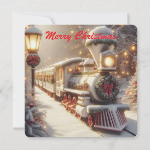 A Magical Winter Wonderland Christmas Train Card