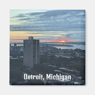 a magnet that says Detroit on it.