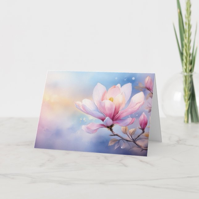 A Magnolia flower illustration Card (Front)