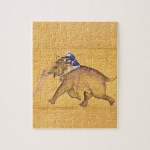 A Mahout riding an Elephant, from the Large Clive Jigsaw Puzzle